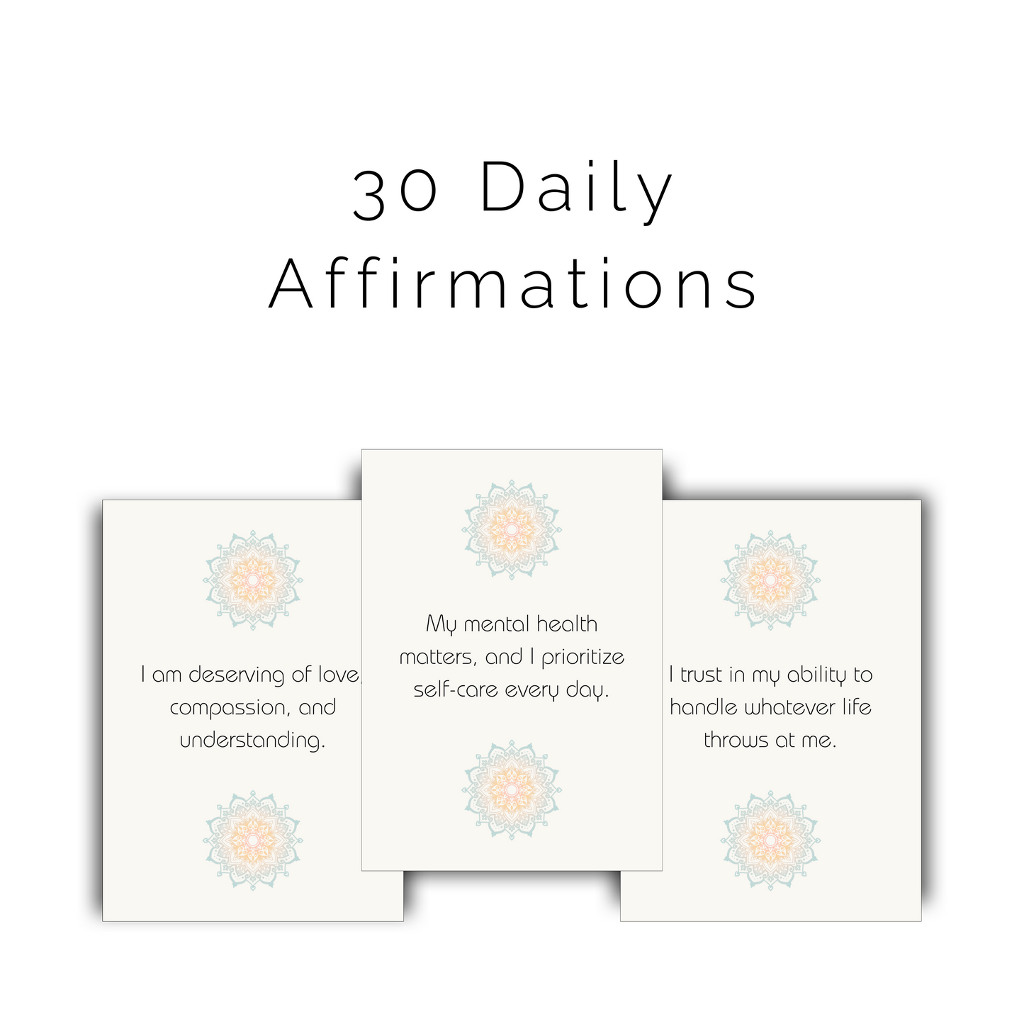 Printable Affirmation Cards For Mental Health