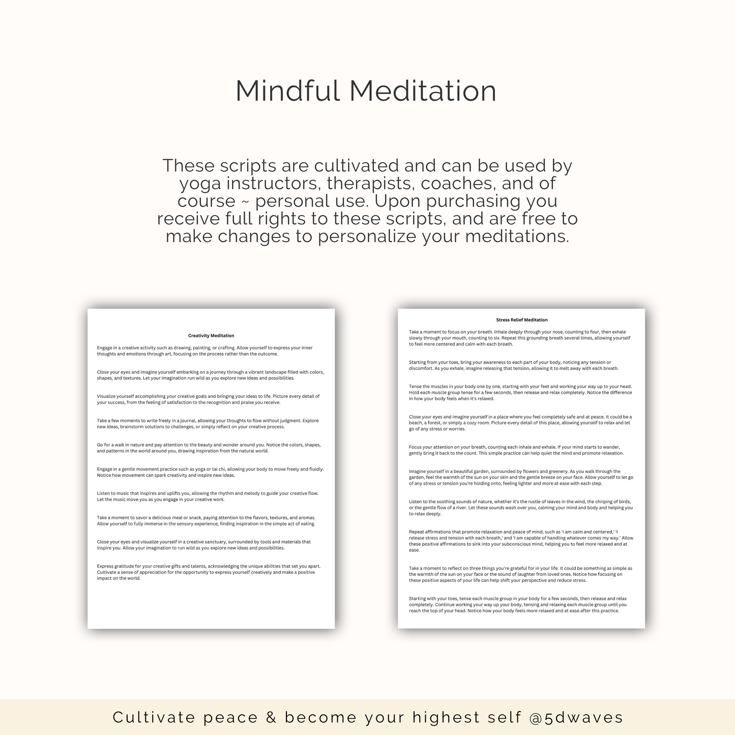 10 Guided Meditations Script Bundle | Meditation Guide Digital Download PDF