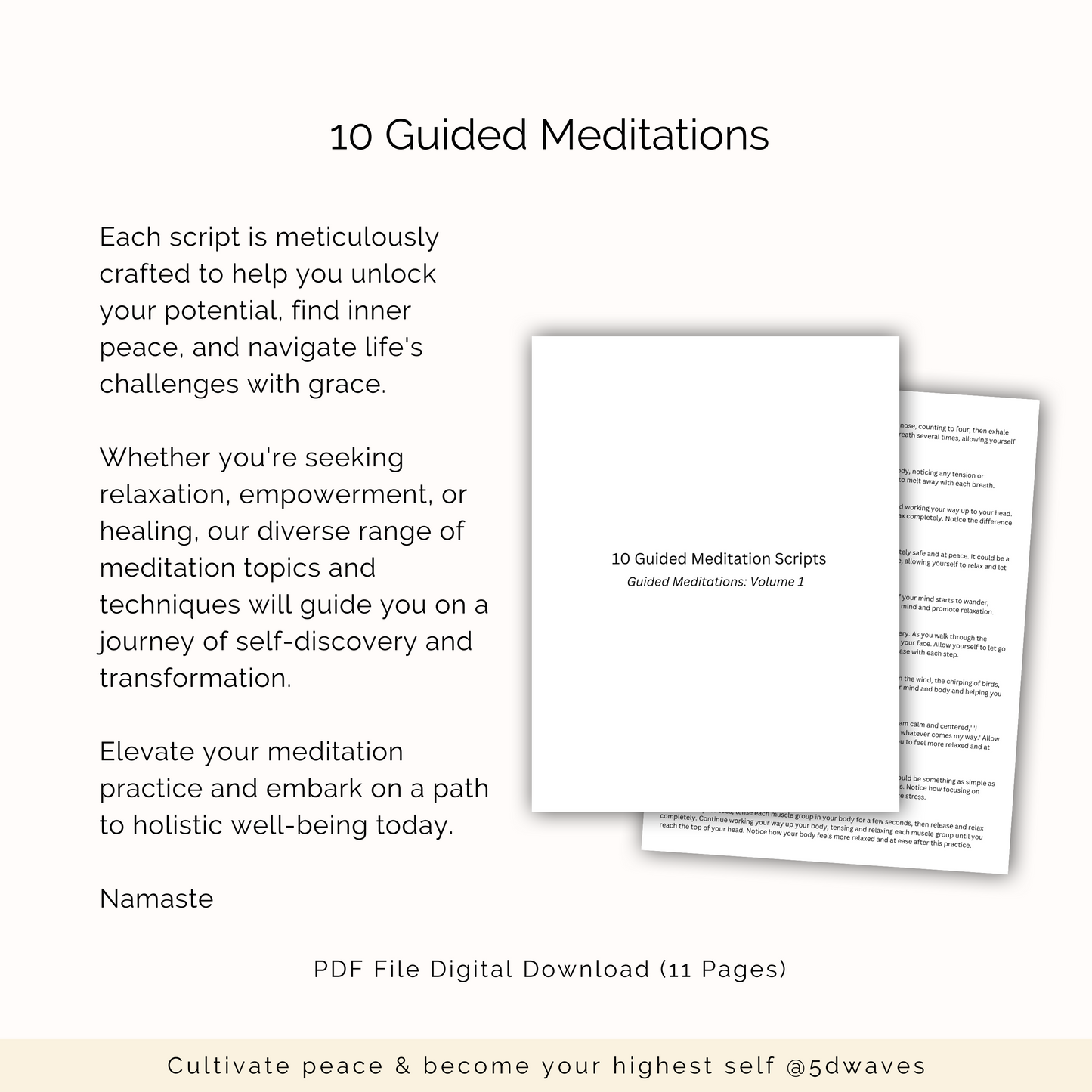 10 Guided Meditations Script Bundle | Meditation Guide Digital Download PDF